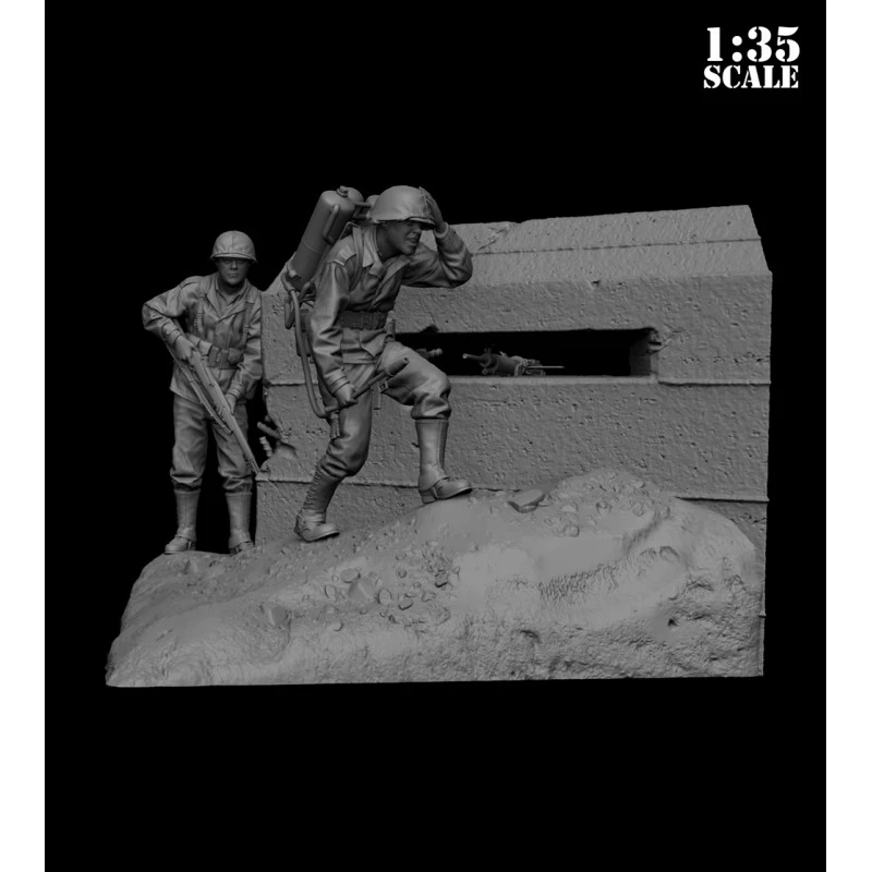 Фигурка GK из 1/35 смолы включает 2 фигурки и декорации бункерный Пробег