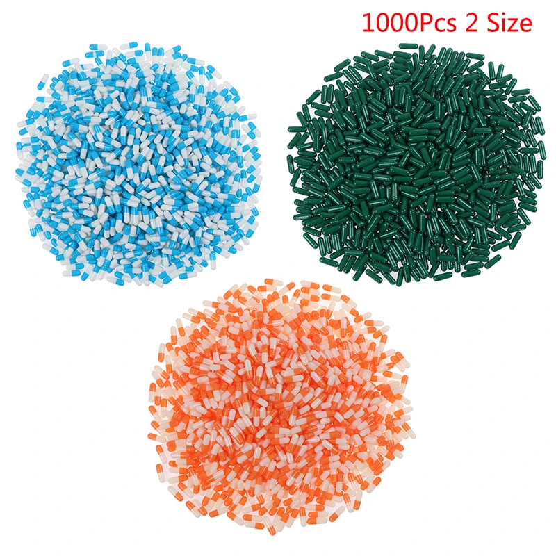 

1000 шт 0 Размер 1 Размер 2 Размер Красочные твердые желатиновые пустые капсулы пустые желатиновые капсулы Соединенные или разделенные капсул...