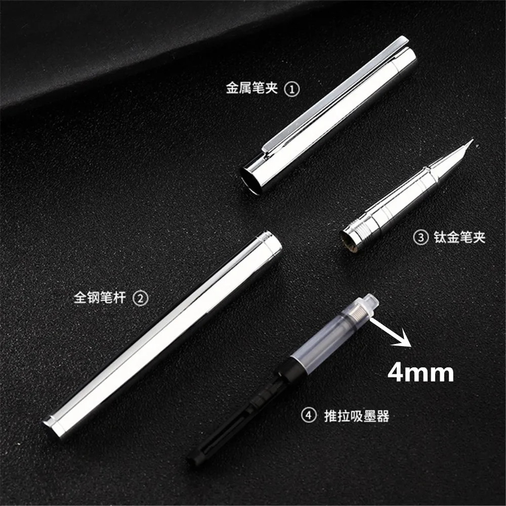 Перьевая ручка Jinhao с плоским наконечником роскошный карандаш чистого цвета для