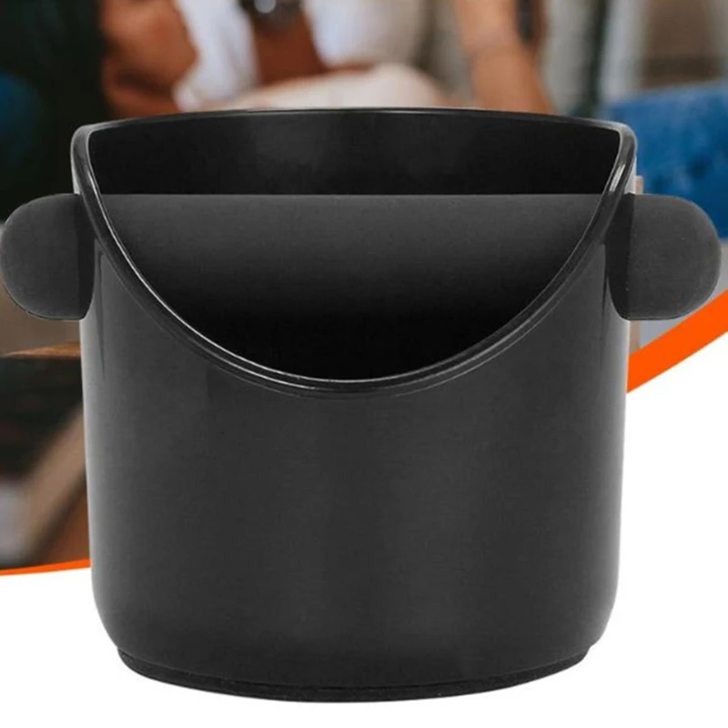 Черный контейнер из АБС пластика для кофе эспрессо с ручкой бариста