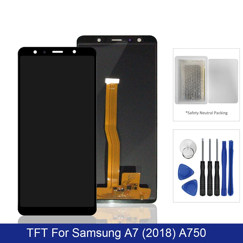 

For Samsung Galaxy A7 2018 LCD Display Touch Screen Digitizer Assembly TFT On SM A750F A 7 2018 750F Sm-A750F 100% Test