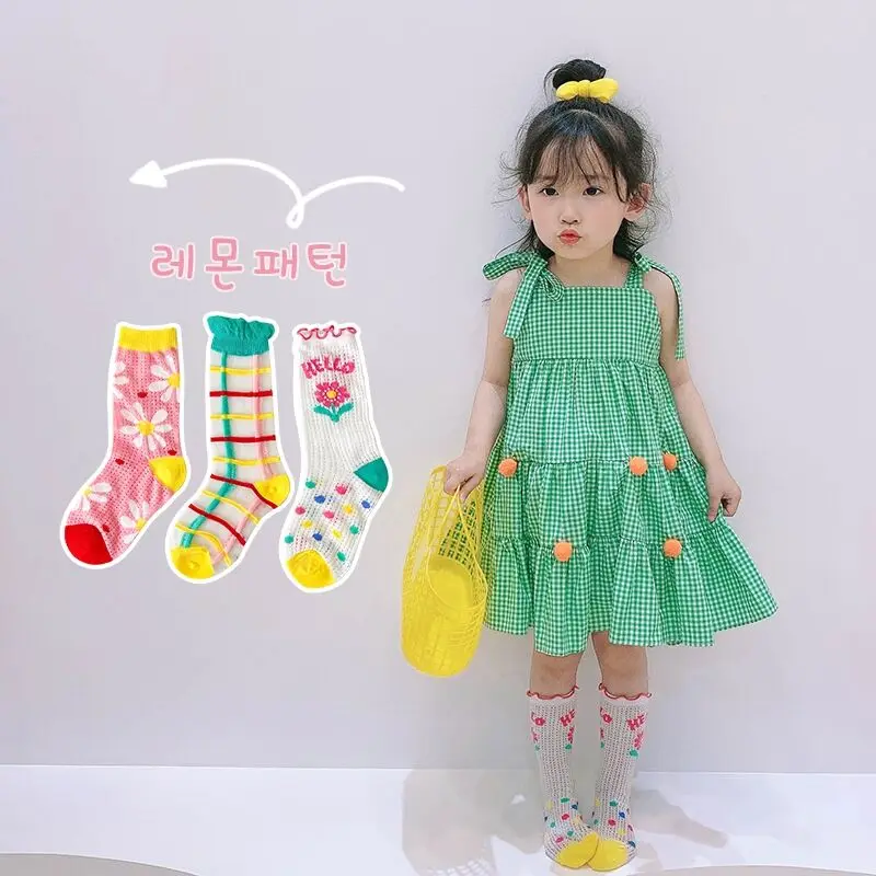 Гольфы для маленьких девочек от 1 до 8 лет Симпатичные винтажные сетчатые длинные