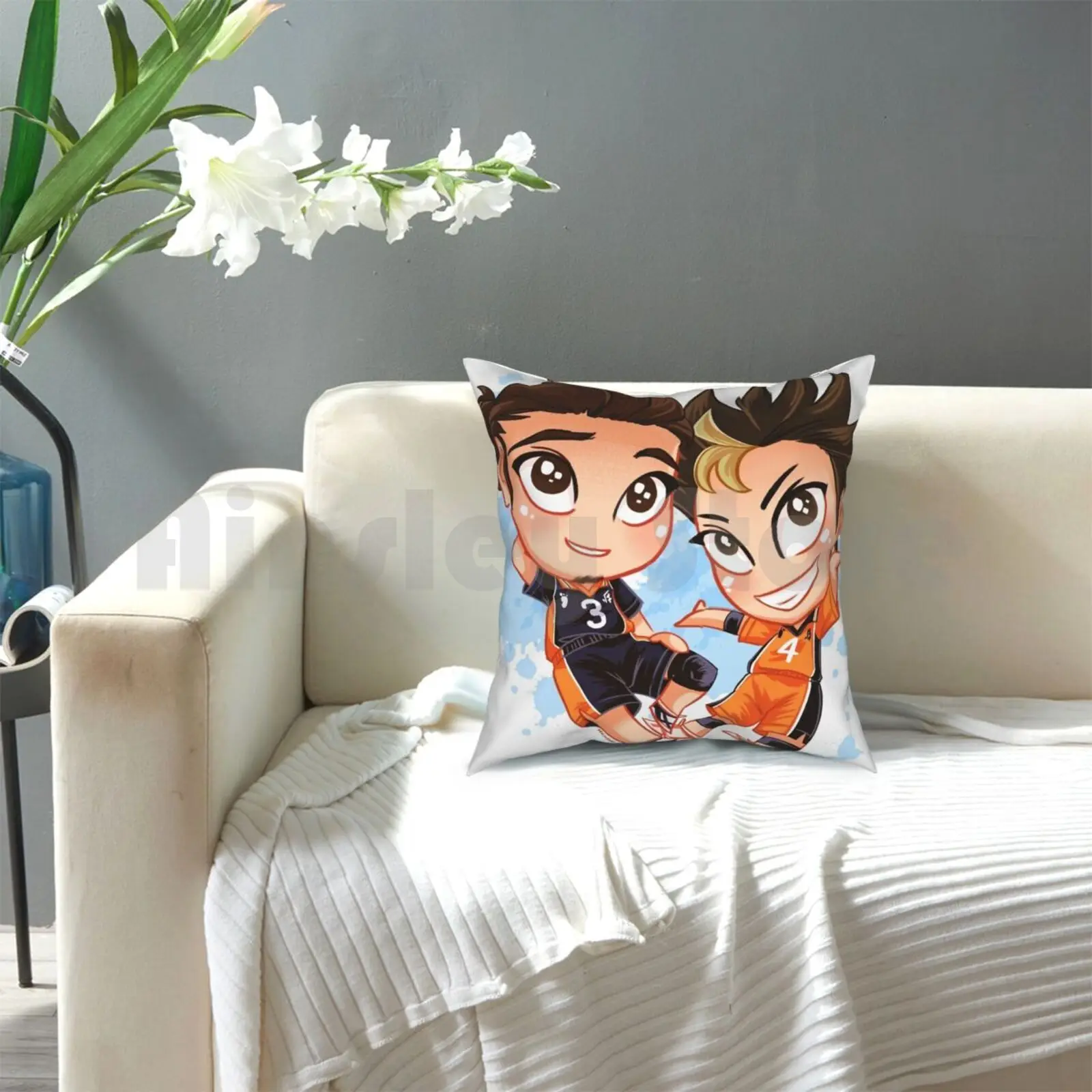 Chibi Time! &amp Подушка Nishinoya чехол домашняя мягкая подушка с рисунком Haikyuu