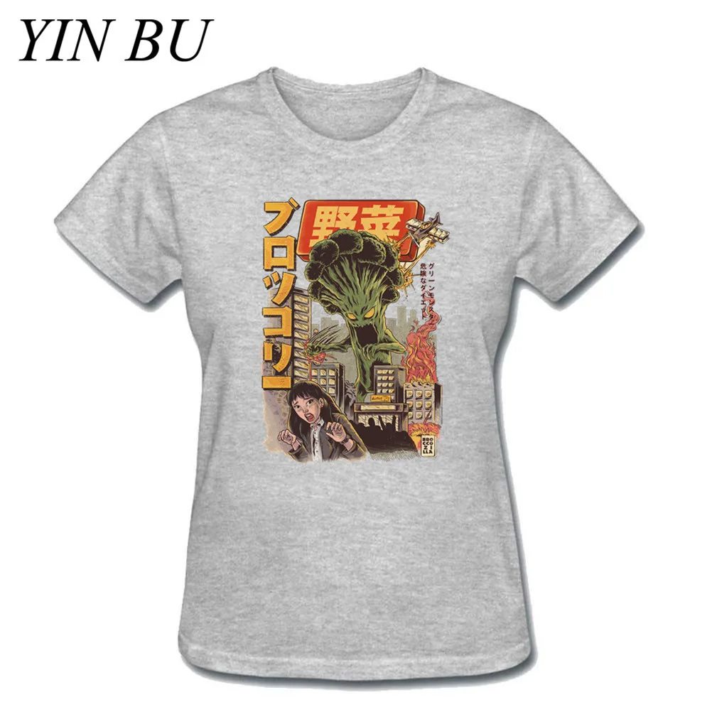 Женская футболка гигантские грибы Монстр демон броккозилла брокколи смешной