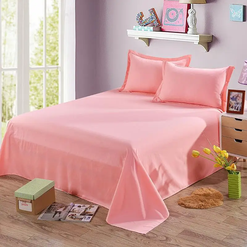 

7 1 Piece Rose Color 100% Polyester Flat Sheet For Children Adults Bedroom Use Flat Bed Sheets (No Pillowcase)