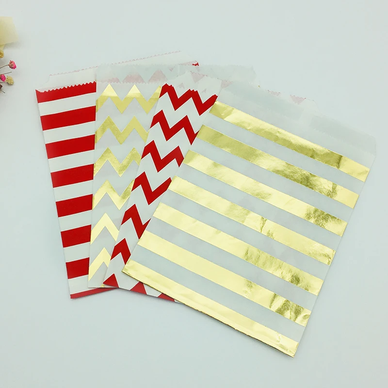 200 шт маленький бумажный мешок Красный/Черный Фольга Золотая Рождественская тема