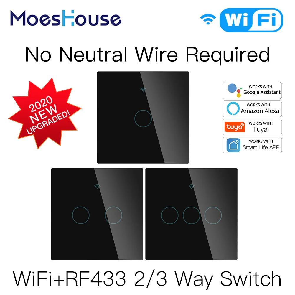 

Умный светильник ель RF433, Wi-Fi, без нейтрального провода, 220 В
