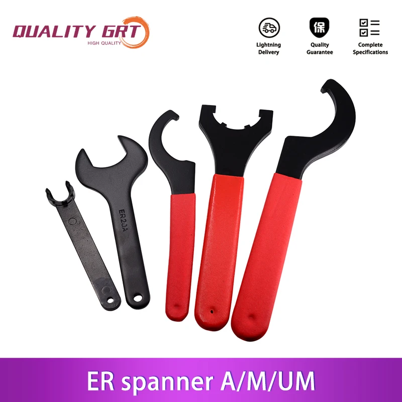 

Quality Grt M/UM Type ER Collet Chuck ER11A/ER16A/ER20A/ER25UM/ER32UM/ER40UM Nut Wrench CNC Milling Tool Lathe Tools ER Spanner