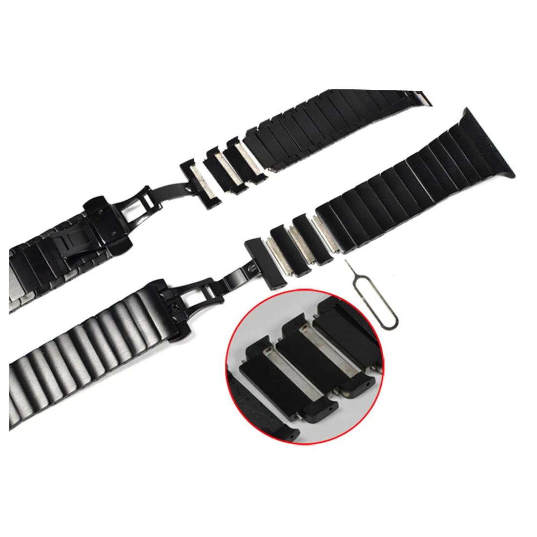 Stainless Steel Metal Strap for apple watch 44mm 40mm 45mm 41m Butterfly Link bracelet iWatch series Ultra 49mm band 8 7 6 5 4 3