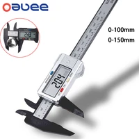 oauee 150mm 100mm 6 inch electronic digital caliper carbon fiber vernier caliper gauge micrometer digital ruler measuring tool