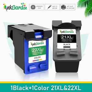 inkgarden remanufactured for hp 21 22 21 xl 22 xl ink cartridge for hp deskjet d2320 d2330 d2345 d2360 d2430 d2445 printer free global shipping