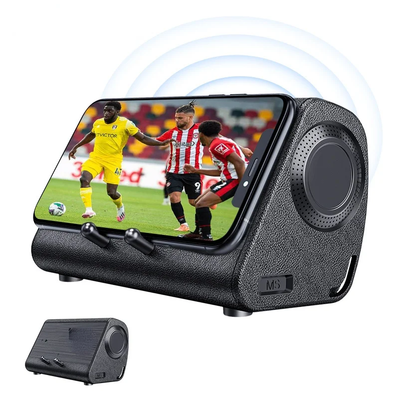 

portable speaker phone soundbar wireless induction speaker with sensor phone stand holder mini sound box loudspeaker speakers