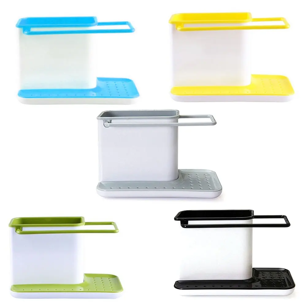 

Kitchen Storage Shelf Sponge Holder Draining Sink Box Caddy Kitchen Organizer Rack Dish Stands Tidy Utensils Towel Storage Rack