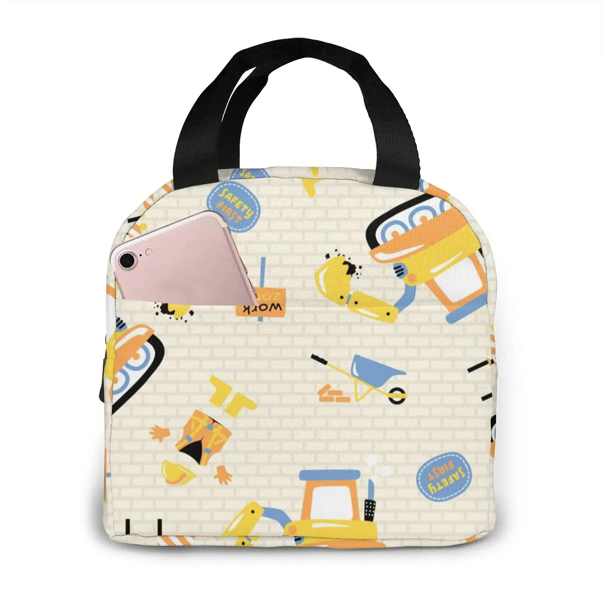 

Мультяшное строительное оборудование, сумка для ланча, портативный изолированный термоохладитель, Ланч-бокс бенто, сумка для хранения пикн...