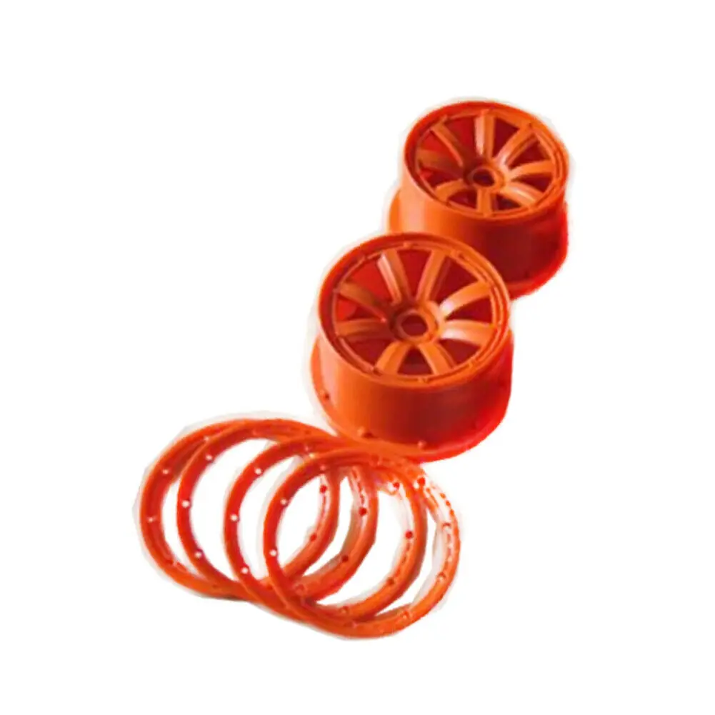 rear hub ornage Комплект шин переднего и заднего колеса для 1/5 MADMAX HPI ROVAN KM Baja 5B Rc автозапчасти - Цвет: rear hub ornage