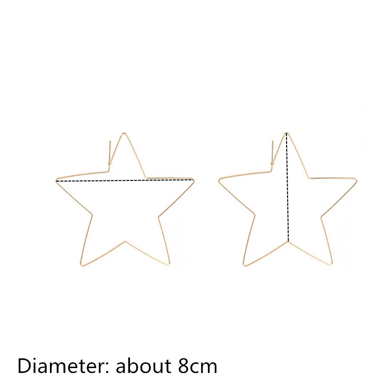 Новинка женские серьги большая любовь сердце звезды простые из медной проволоки