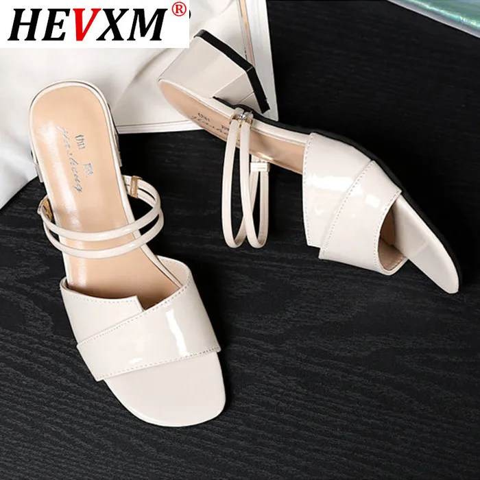 

2021 Women One-shoe And Two-wear Sandals Woman Ins Fashion All-match Thick-heeled Slippers Ladies' Fashion Sandals