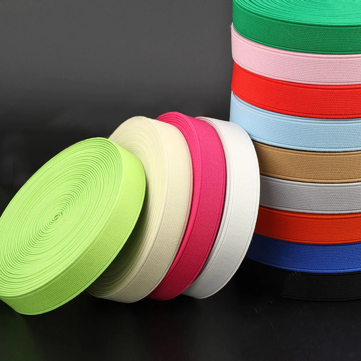 

1roll New Thicken Folding High Elastic Stretch Ribbon 15mm 20mm 25mm Headbands Hair Ties Sewing Lace Trim Belt Band Garment
