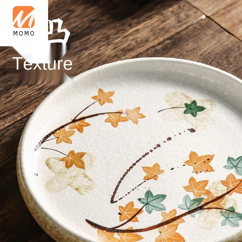 

Creative Ceramic Plate Japanese Plate Household Simple Flat Plate Dinner Plate Breakfast Plate Square Snack Plate