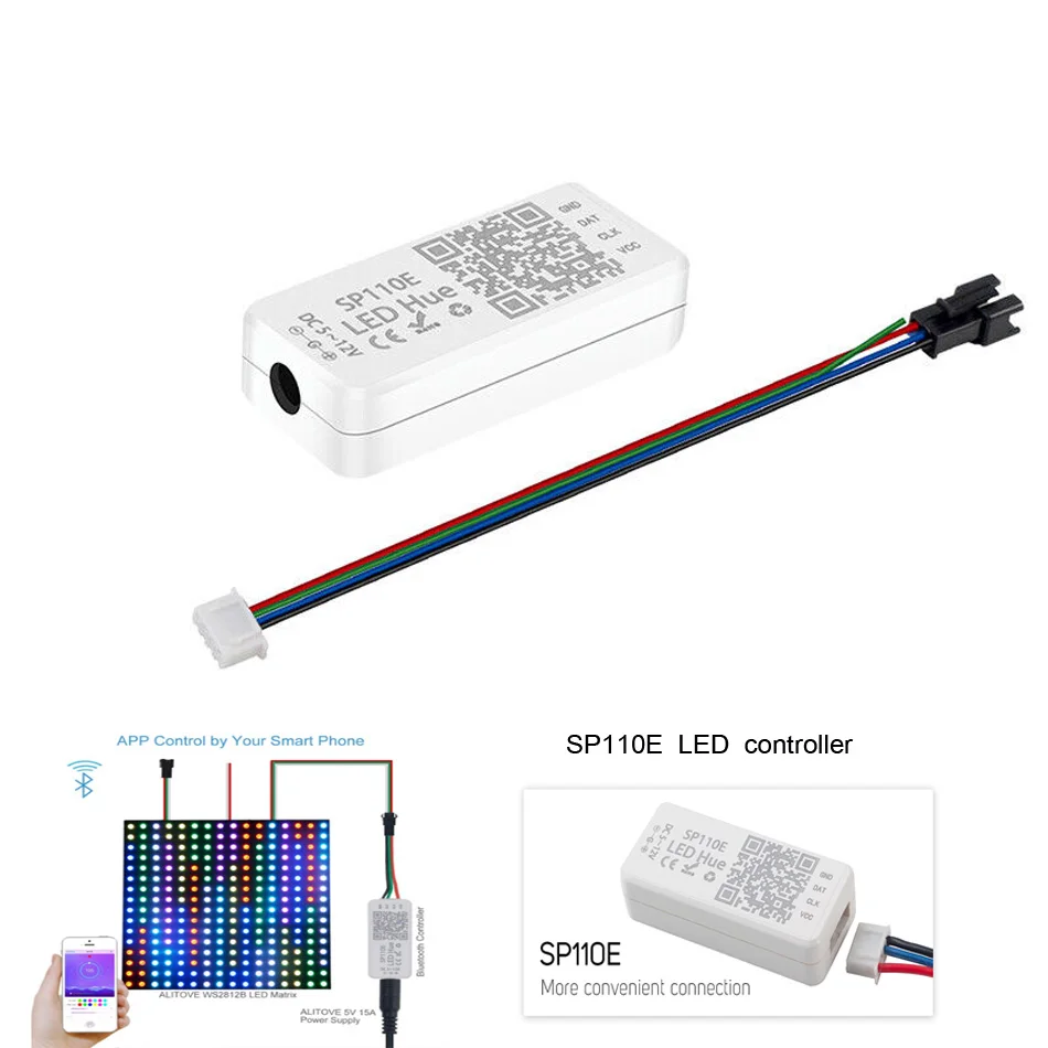 SP110E Bluetooth пиксельный светильник контроллер WS2811 WS2812B WS2812 диммер SK6812 RGB RGBW APA102 WS2801