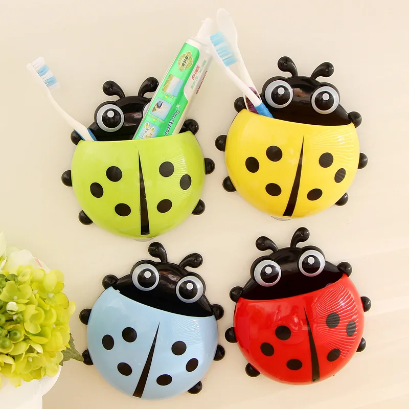 

Креативный Божья коровка держатель для зубной пасты и для зубной щетки держатель набор мощной присоска для зубной щетки