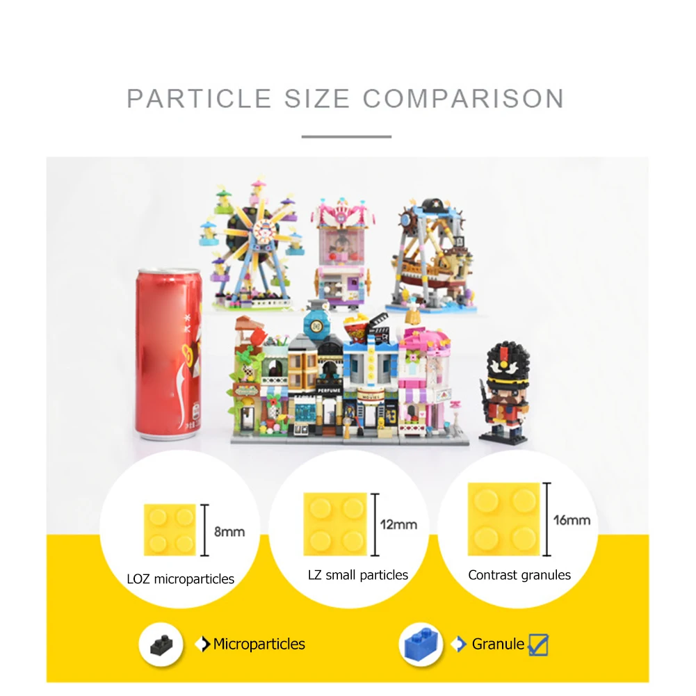 

Children's Building Blocks Toys Winter Snow Scene Assembled Building Blocks Small Particles Street View City DIY Toys