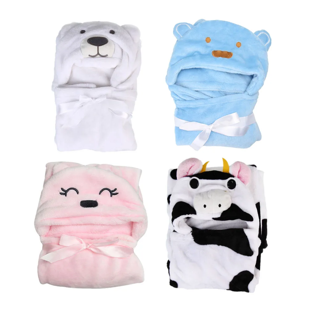 Toalla de ba&ntilde;o con capucha para ni&ntilde;os, bata de ba&ntilde;o con dibujos de animales, manta con capucha-0