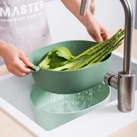 kitchen sink rice cleaner household creative double layer drain basket fruit and vegetable storage basket