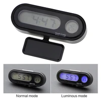 electronic clock thermometer car automotive blue backlight with clip portable 2 in 1 car digital lcd clock temperature display