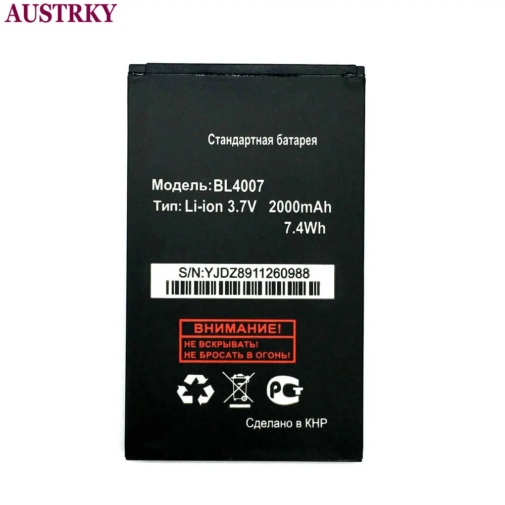 Новый аккумулятор BL 4007 для FLY BL4007 DS123 DS130 2000 мАч аккумуляторные батареи + код