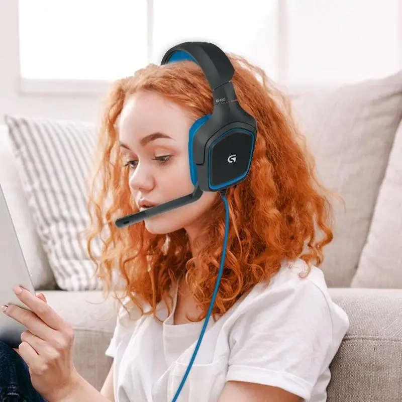 Гарнитура logitech G430 USB Проводная 7,1 объемная Регулируемая шумоподавление вращающиеся наушники для ПК/PUBG