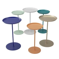 simple metal small round table mobile bedside table mini coffee table