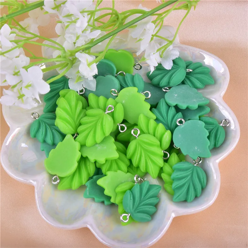 Подвески из смолы в виде листьев растений 20 шт./упак. для изготовления ювелирных