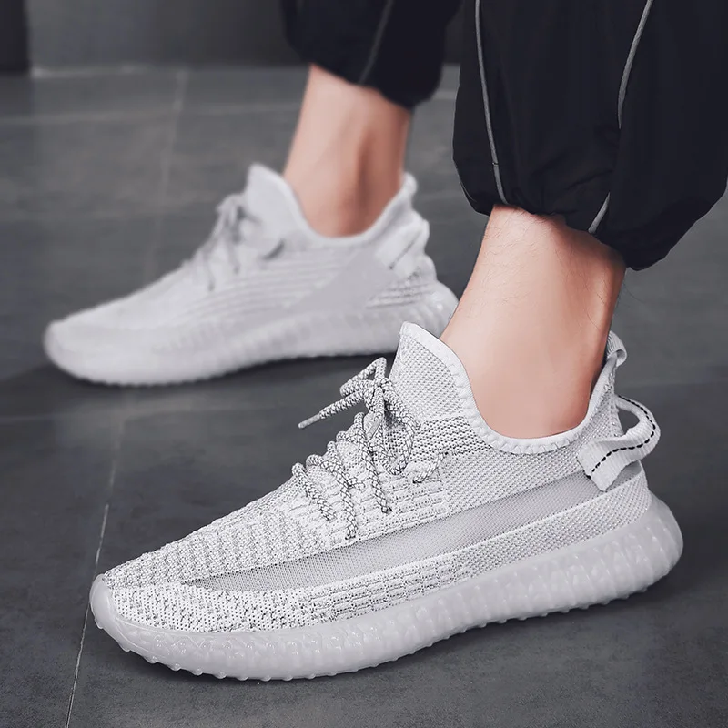 Men Casual Shoes Sports Coconut Fall 2020 New Fashion Trend Front With Reflective Running Breathable Platform Sneakers | Обувь