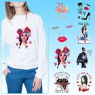 Цветной макияж теплопередача Любовь цветок термочувствительные патчи модная красота теплопередача для одежды Печатный