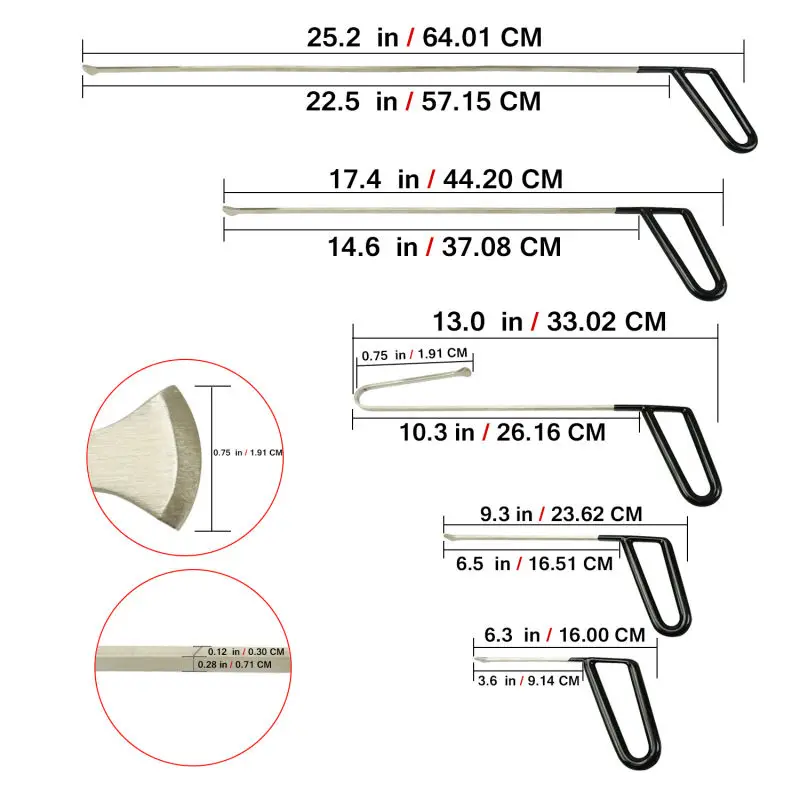 comprar 19 Pçs Push Rods Primavera Aços Kit Paintless Dent Reparação Danos Remoção Hastes Ferramentas Para Carro Auto Dent Danos Causados Por Granizo
