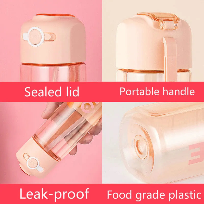 450/550 мл Новая креативная портативная пластиковая бутылка для воды чашка мальчик