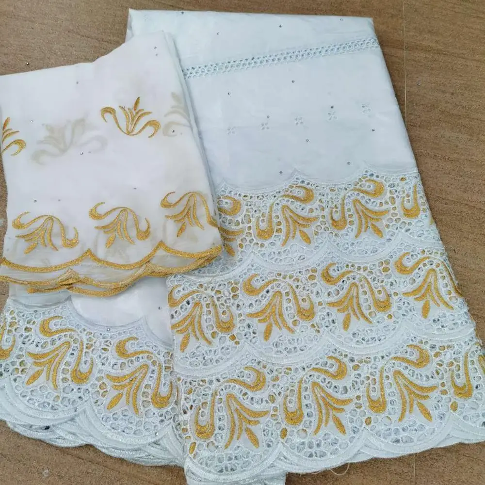 Африканский Базен Riche ткань высокого качества белый цвет чистая кружевная