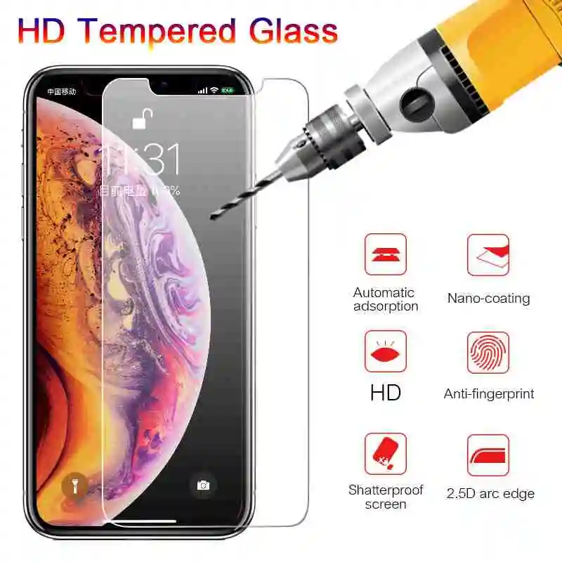 Прозрачный Ультратонкое закаленное стекло HD для iPhone iPod Touch 4 5 6 XS MAX XR 4 4S 5 5S SE 5C 6 6S 7 8 plus X 10 Защитная пленка для экрана - Цвет: Прозрачный