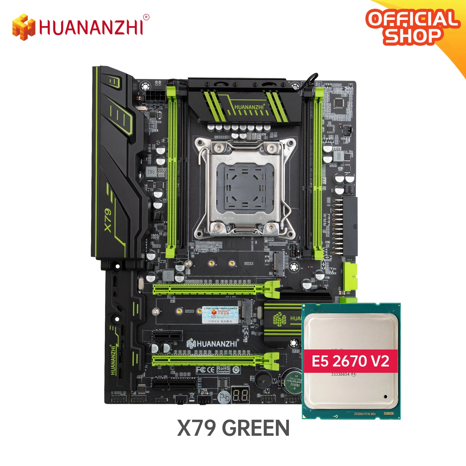 

Материнская плата HUANANZHI X79, Intel XEON E5 2,49 V2, 2670 МГц