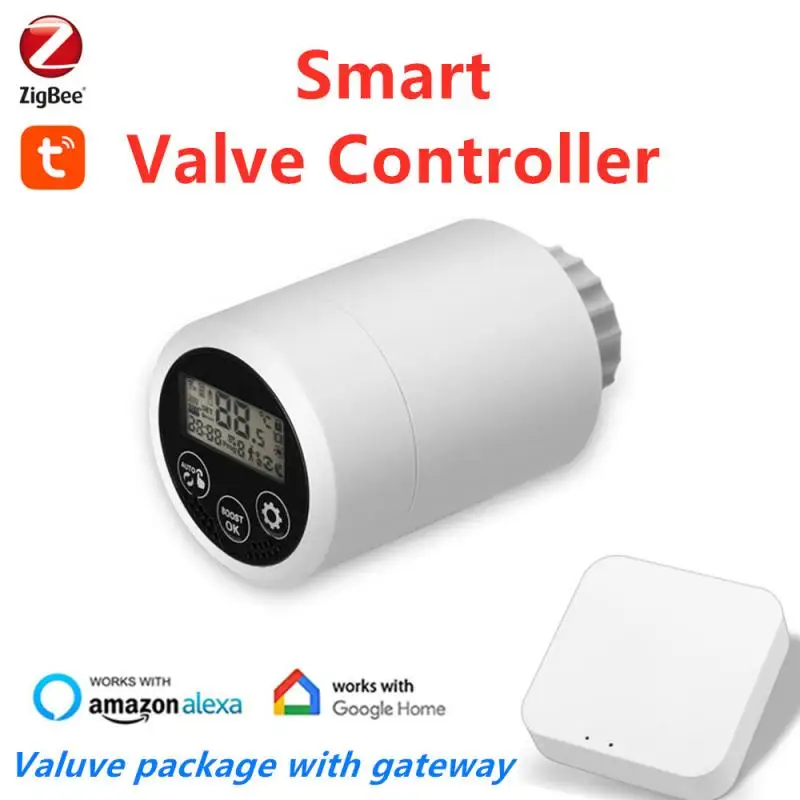 

Новый Клапан привода радиатора Tuya ZigBee3.0, умный программируемый термостат, терморегулятор, TRV Alexa Голосовое управление