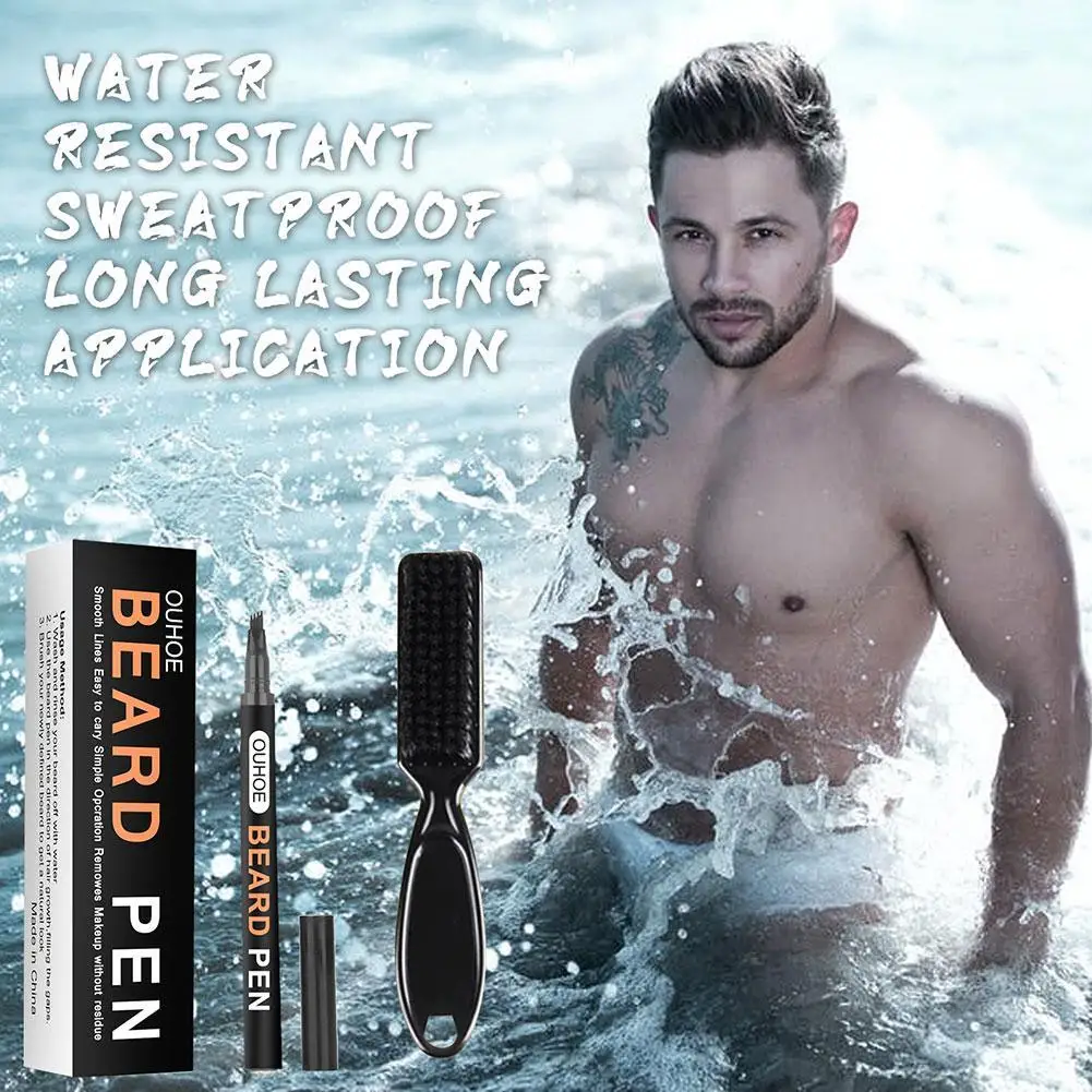 New 2021 Beard Pen Filler Pencil And Brush Enhancer Waterproof Moustache Coloring Shaping Tools Hair Set | Красота и здоровье
