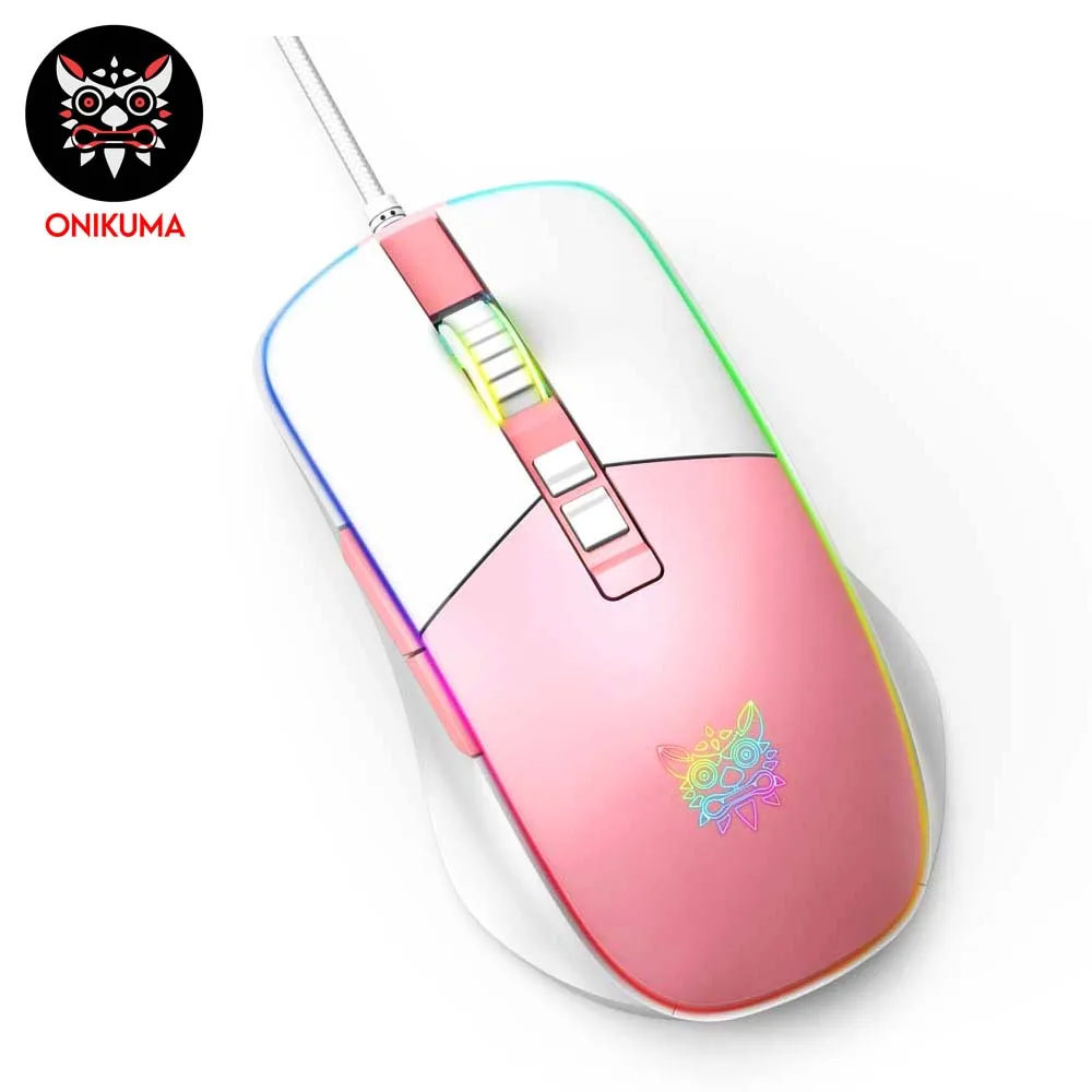 

Игровая мышь ONIKUMA, компьютерная мышь, Проводная Механическая мышь, 13 цветов, RGB, светящаяся, 8 кнопок, для ноутбука, ПК, геймера