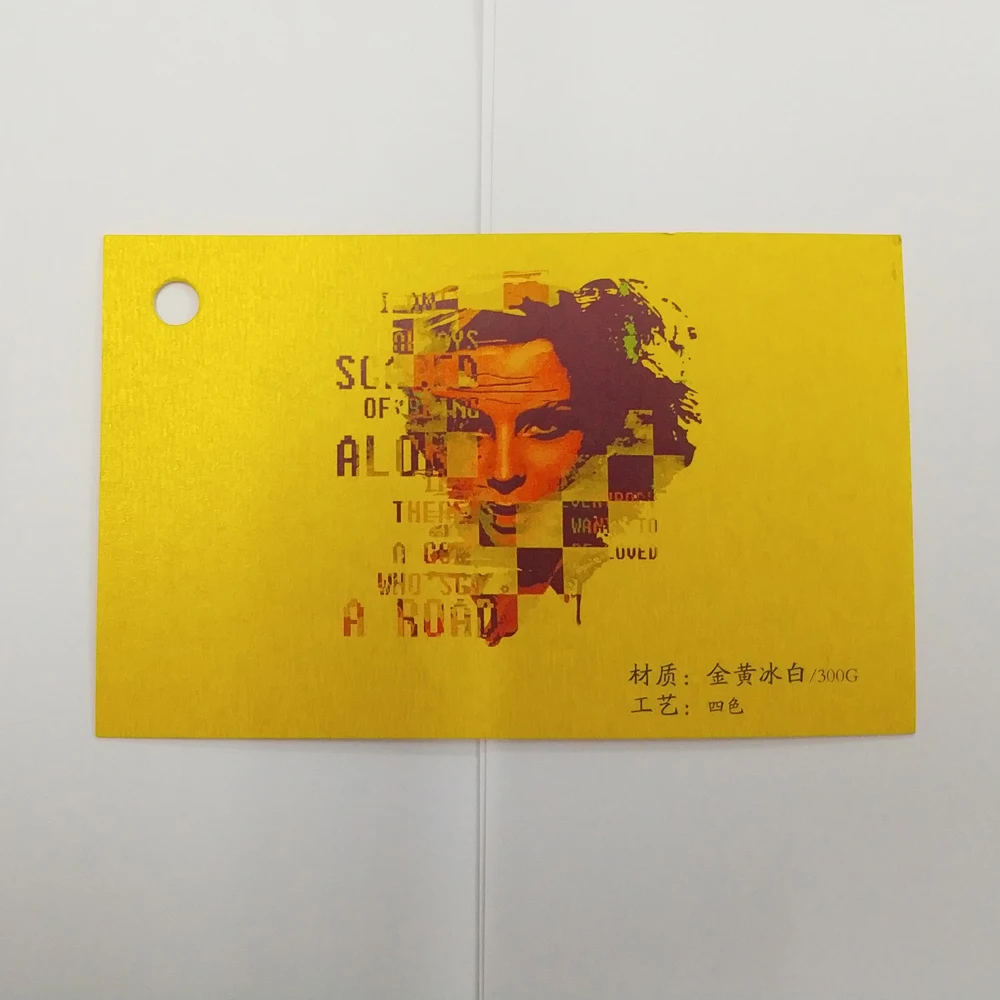 100PCS 300gms gold ice white paper  High quality digital color printing customized logo business card