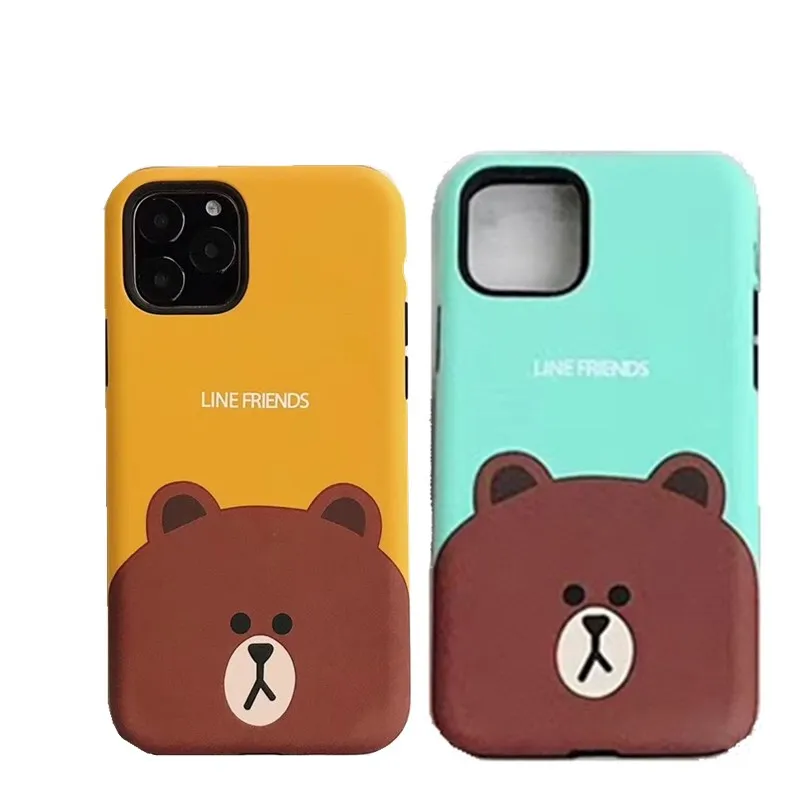 Двухслойный ударопрочный мобильный телефон с мультяшным рисунком для iPhone Xs XR