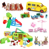 forest animal school bus desk 112 tent toy bus set brown rabbit school desk girl pretend play house amusement park kids toys