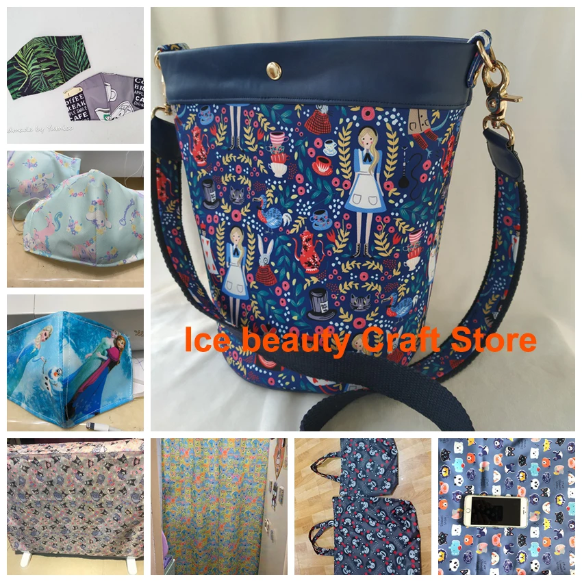 

ZENGA 145*90cm Cartoon Boy Girl Waterproof Fabric Polyester waterproof Patchwork DIY handmade Tissue for bag tablecloth backpack