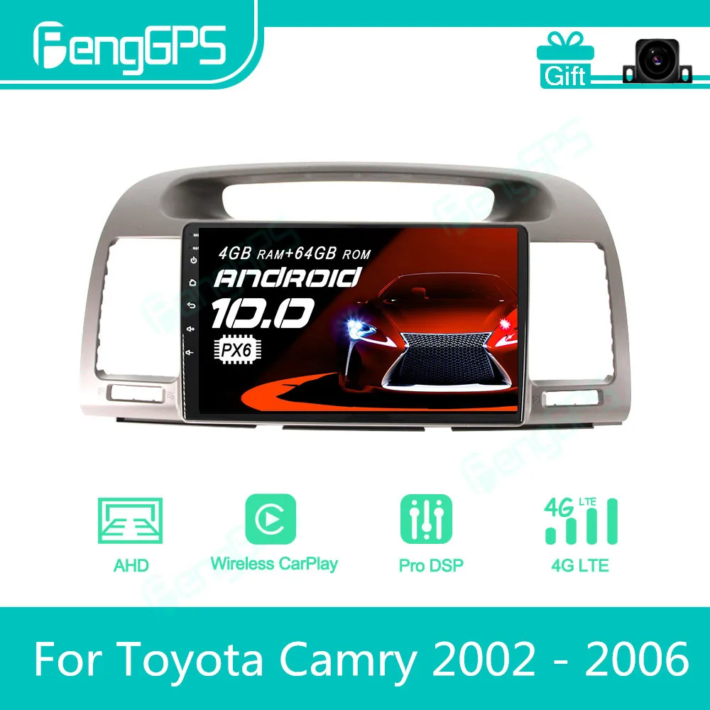 

For Toyota Camry 2002 - 2006 Android Car Radio Stereo Multimedia Player 2 Din Autoradio GPS Navigation PX6 Unit Screen Display