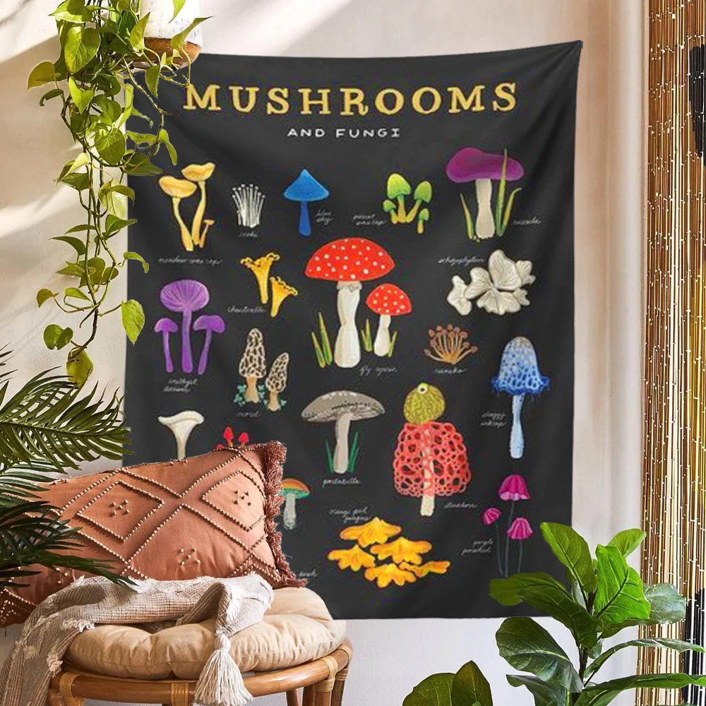 Настенный гобелен с рисунком грибов художественные настенные гобелены грибками