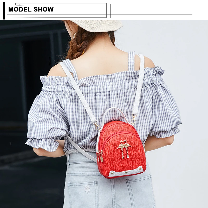 Мини-рюкзак женская сумка через плечо из искусственной кожи для